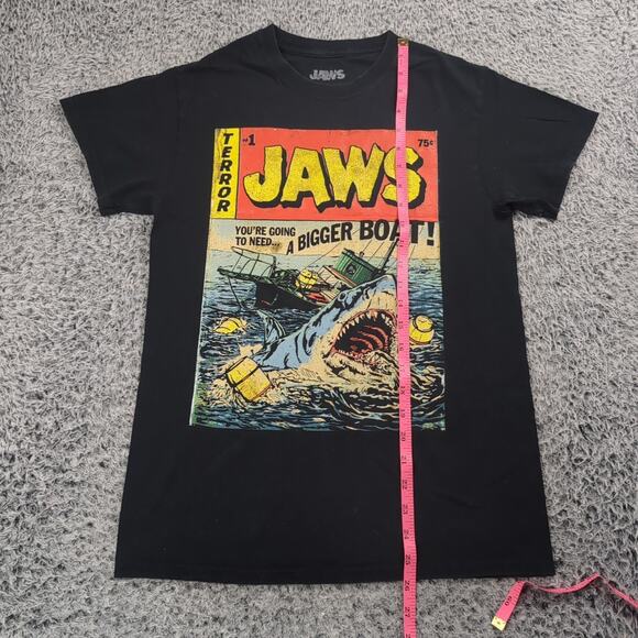 Jaws Movie Shirt Adult Small Black Retro Comic Short Sleeve Graphic Tee Men - Picture 4 of 6